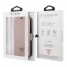 Чехол Guess Saffiano Triangle metal logo Booktype для iPhone 12 Pro Max, розовый