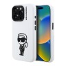 Karl Lagerfeld для iPhone 15 Pro Max чехол Liquid Silicone Sketch Karl Ikonik White (MagSafe)