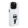 Karl Lagerfeld для iPhone 15 Pro Max чехол Liquid Silicone Sketch Karl Ikonik White (MagSafe)