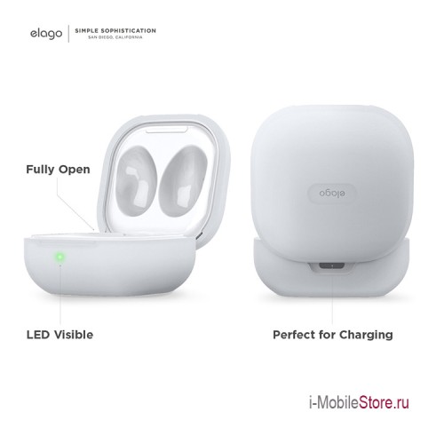 Силиконовый чехол Elago Silicone case для Galaxy Buds 2/Live/Pro, прозрачный матовый