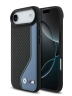 BMW для iPhone Air чехол M-series PU Carbon/Smooth Metal logo Hard Black/Blue (MagSafe)