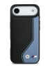 BMW для iPhone Air чехол M-series PU Carbon/Smooth Metal logo Hard Black/Blue (MagSafe)