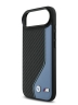 BMW для iPhone Air чехол M-series PU Carbon/Smooth Metal logo Hard Black/Blue (MagSafe)