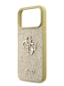 Guess для iPhone 17 Pro Max чехол Fixed Glitters 4G Big metal logo Hard Gold