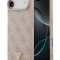 Guess для iPhone Air чехол PU 4G Triangle Diamond metal logo Hard Pink (MagSafe)
