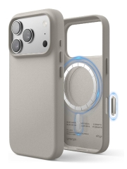 Elago для iPhone 17 Pro чехол Magnetic PU Leather Light Grey (MagSafe)