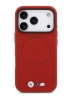 BMW для iPhone 17 Pro чехол M-series PU Full Wrapped Metal logo & Cam Hard Red (MagSafe)