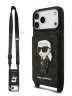 Karl Lagerfeld для iPhone 17 Pro Max чехол Crossbody cardslot PU Saffiano Monogram NFT Karl Ikon Hard Black