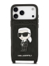 Karl Lagerfeld для iPhone 17 Pro Max чехол Crossbody cardslot PU Saffiano Monogram NFT Karl Ikon Hard Black