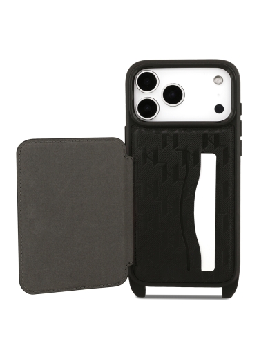 Karl Lagerfeld для iPhone 17 Pro Max чехол Crossbody cardslot PU Saffiano Monogram NFT Karl Ikon Hard Black