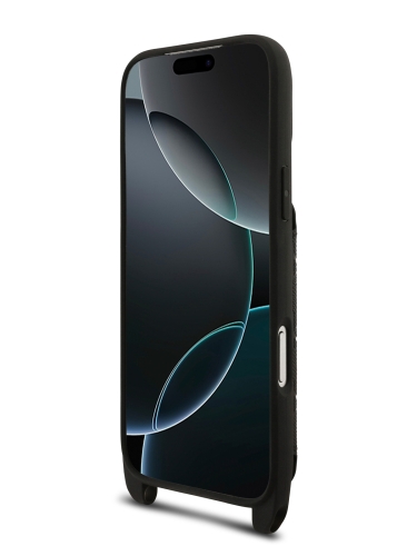 Karl Lagerfeld для iPhone 17 Pro Max чехол Crossbody cardslot PU Saffiano Monogram NFT Karl Ikon Hard Black