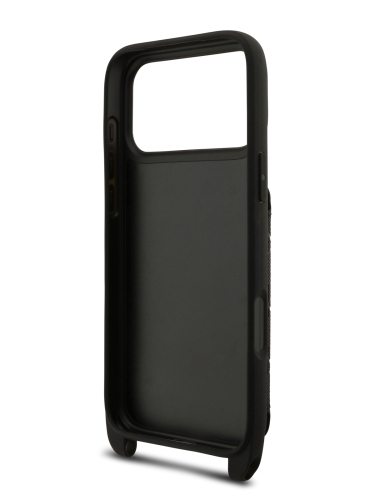 Karl Lagerfeld для iPhone 17 Pro Max чехол Crossbody cardslot PU Saffiano Monogram NFT Karl Ikon Hard Black