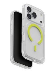 Uniq для iPhone 17 Pro чехол Combat Active Frost Clear/Lume-Lime (MagSafe)