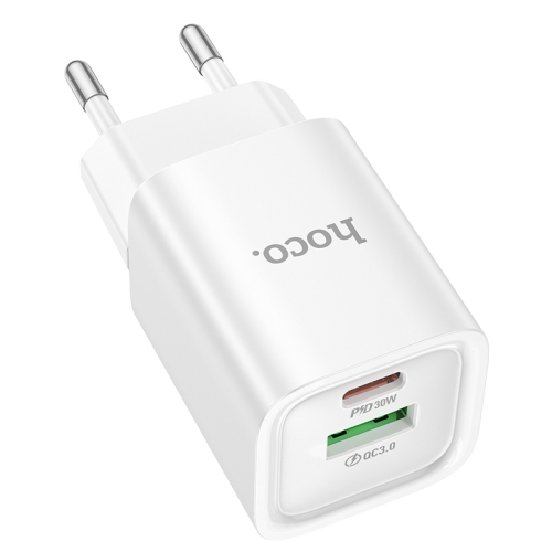 HOCO сетевое зарядное устройство C149A Charm charger Type-C PD30W + USB-A QC3.0 White