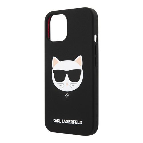 Чехол Karl Lagerfeld Liquid silicone Choupette Hard для iPhone 13, черный
