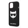 Чехол Karl Lagerfeld Liquid silicone Choupette Hard для iPhone 13, черный