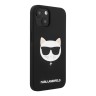 Чехол Karl Lagerfeld Liquid silicone Choupette Hard для iPhone 13, черный