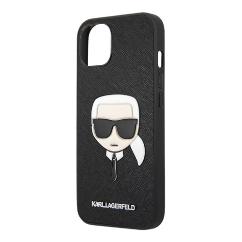 Чехол Lagerfeld PU Saffiano Karl's Head Hard для iPhone 13, черный