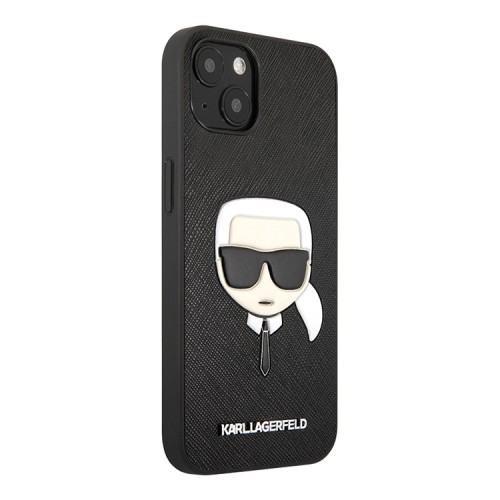 Чехол Lagerfeld PU Saffiano Karl's Head Hard для iPhone 13, черный