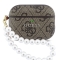 Guess для Airpods Pro 3 чехол PU leather 4G with Classic metal logo and Pearl hand strap Brown