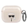 Чехол Karl Lagerfeld TPU Glitters with ring Karl Transparent для Airpods 3 (2021), золотой