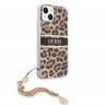 Чехол Guess Leopard Hard +Gold charm для iPhone 13