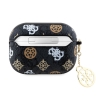 Guess для Airpods Pro 3 чехол PU 4G Colored Peony with 4G Charm Black