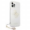 Чехол Guess 4G Big logo Hard Transparent +Gold charm для iPhone 12 | 12 Pro