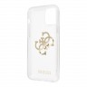 Чехол Guess 4G Big logo Hard Transparent +Gold charm для iPhone 12 | 12 Pro