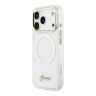 Guess для iPhone 17 Pro чехол IML Script Metal logo and Camera Hard Transparent (MagSafe)