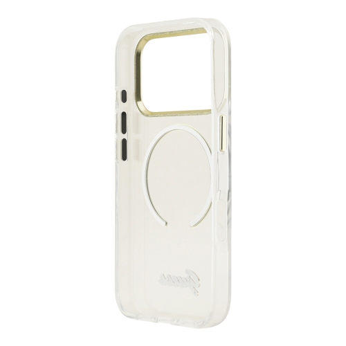 Guess для iPhone 17 Pro чехол IML Script Metal logo and Camera Hard Transparent (MagSafe)
