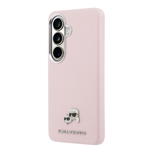 Karl Lagerfeld для Galaxy S26+ чехол PU Saffiano FW Karl&Choup Heads metal &Cam Hard Pink (MagSafe)