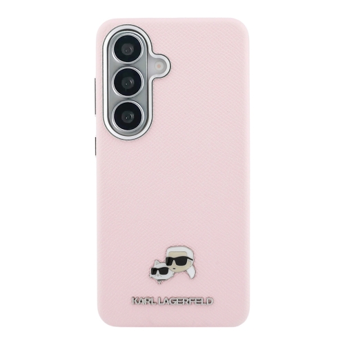 Karl Lagerfeld для Galaxy S26+ чехол PU Saffiano FW Karl&Choup Heads metal &Cam Hard Pink (MagSafe)