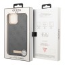 Чехол Guess PU 4G Plate metal logo Hard для iPhone 13 Pro Max, серый (Magsafe)