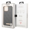 Чехол Guess PU 4G Plate metal logo Hard для iPhone 13 Pro Max, серый (Magsafe)