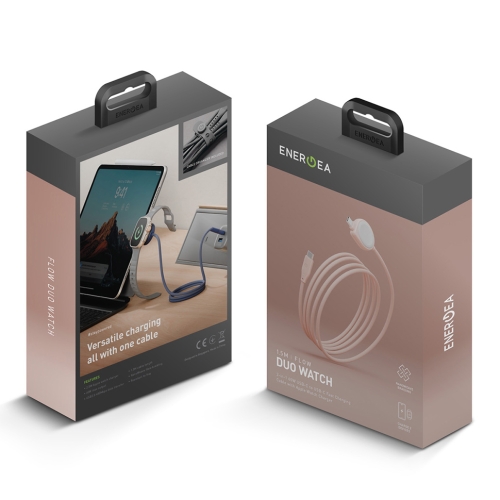 Energea Кабель FLOW Duo Watch USB-C to USB-C + Watch PD60W/480Mbps Nanoweave Pink 1.5m