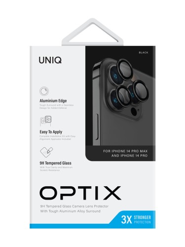 Защитное стекло Uniq OPTIX Camera Lens protector Aluminium для камеры iPhone 14 Pro | 14 Pro Max, Black