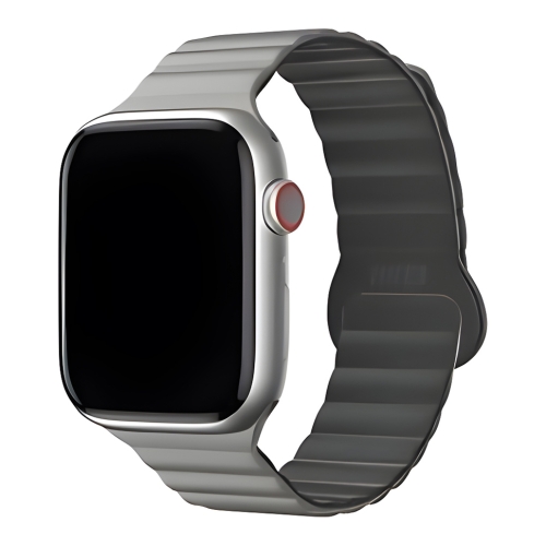 BlueO для Apple Watch 44/45/46/49 mm ремешок Magnetic Silicone Watch Band Grey/Black