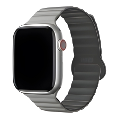 BlueO для Apple Watch 44/45/46/49 mm ремешок Magnetic Silicone Watch Band Grey/Black