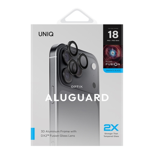Uniq стекло для iPhone 18 Pro/18 Pro Max OPTIX Camera Lens AluGuard Graphite Black