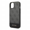 Чехол Guess 4G Stripe Metal logo Hard для iPhone 14, серый