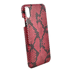 Кожаный чехол Toria Exotic Limited edition Python для iPhone XS Max, Mystery (красный)