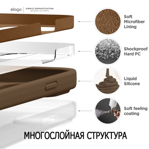 Чехол Elago Soft Silicone для iPhone 14 Pro Max, коричневый