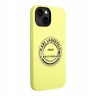 Чехол Lagerfeld Liquid silicone Round RSG logo для iPhone 14, зеленый