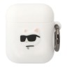 Чехол Lagerfeld Silicone case with ring NFT 3D Choupette для Airpods 1/2, белый