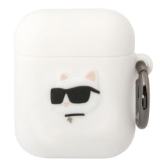 Чехол Lagerfeld Silicone case with ring NFT 3D Choupette для Airpods 1/2, белый