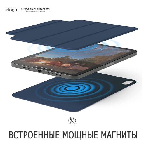 Чехол Elago Magnetic Folio для iPad Mini 7 (2024) / 6 (2021), синий