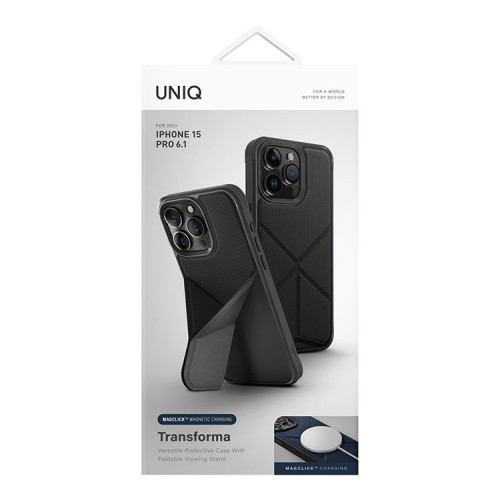 Uniq для iPhone 15 Pro чехол Transforma Black (MagSafe)