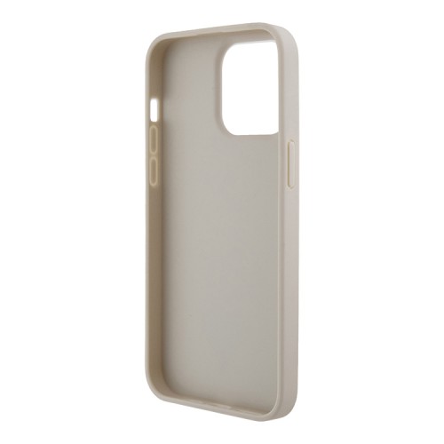 Guess для iPhone 15 Pro чехол PU Croco Triangle metal logo Hard Gold