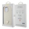 Guess для iPhone 15 Pro чехол PU Croco Triangle metal logo Hard Gold